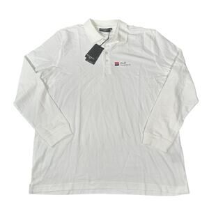 Glenmuir Men's White Long Sleeve Polo Shirt Size XL